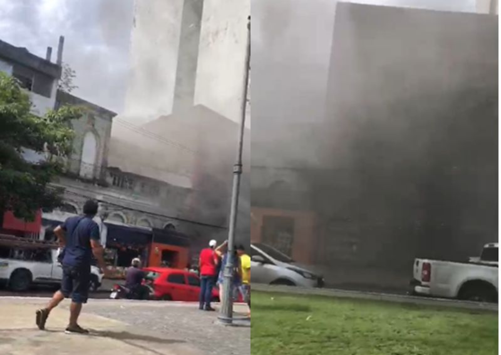 Incêndio atinge loja na Av. Eduardo Ribeiro. Foto: Reprodução