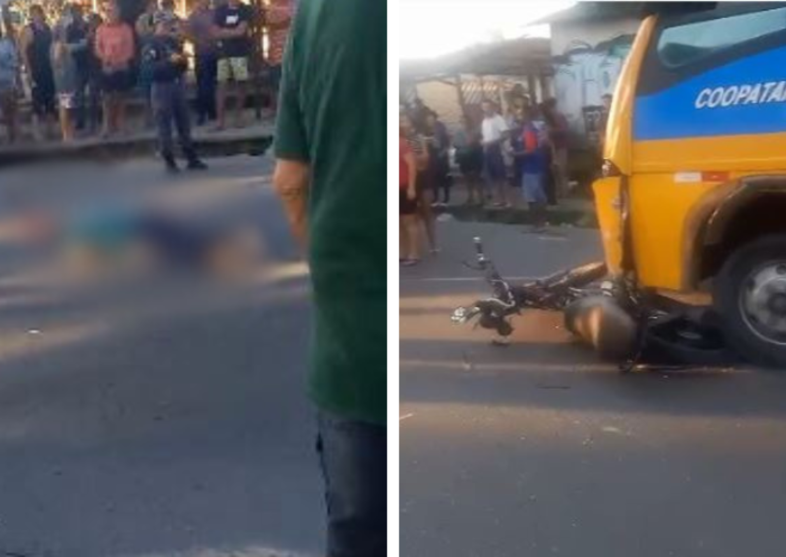 Motociclista morre após colidir contra micro-ônibus (Foto: Reprodução)