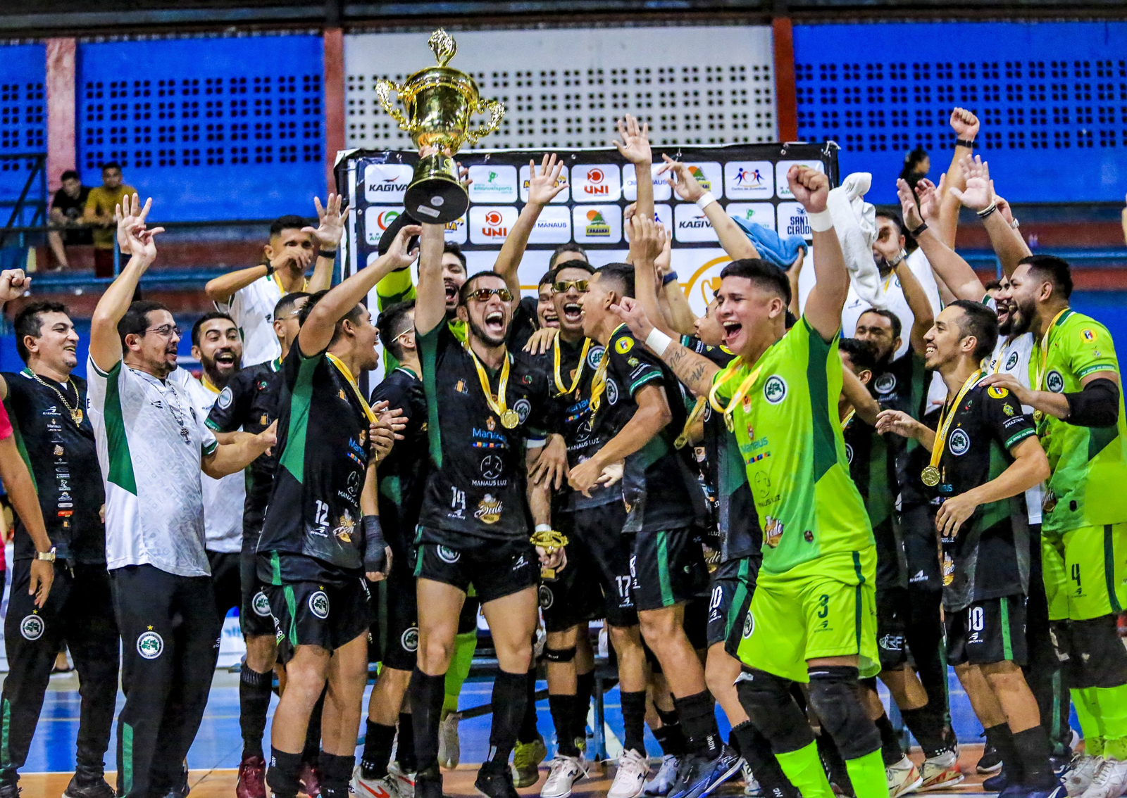 Estrela do Norte/Manaus Futsal, atual campeão da Taça Brasil da Primeira Divisão em 2023 e participante do 1º Campeonato Brasileiro - Foto: Divulgação/Jil Garcia/Emanuel Sports & Marketing