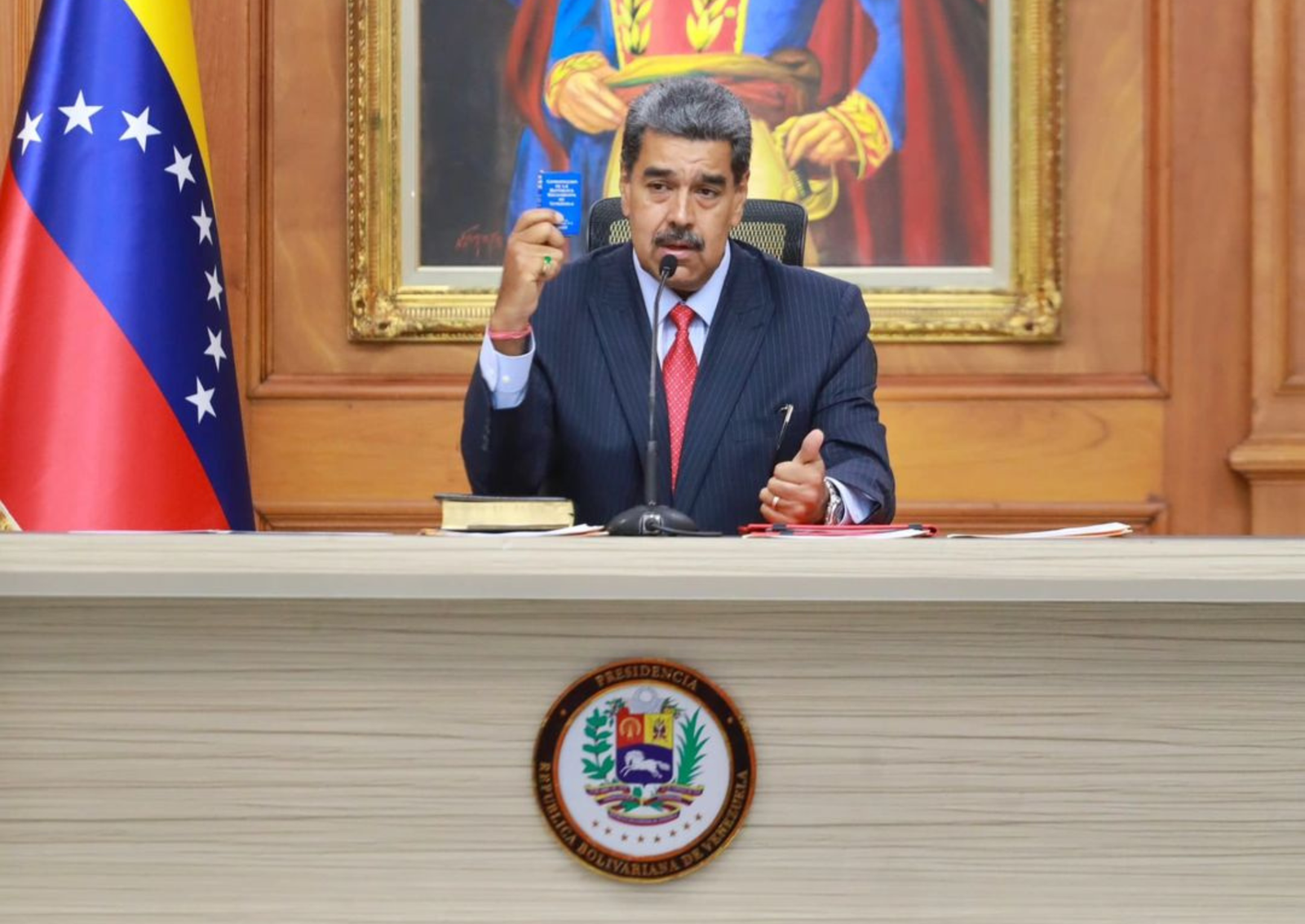 CNE da Venezuela anuncia segundo boletim das eleições presidenciais de 2024, com Nicolás Maduro à frente com 51,95% dos votos - Foto: Reprodução/ Instagram @nicolasmaduro