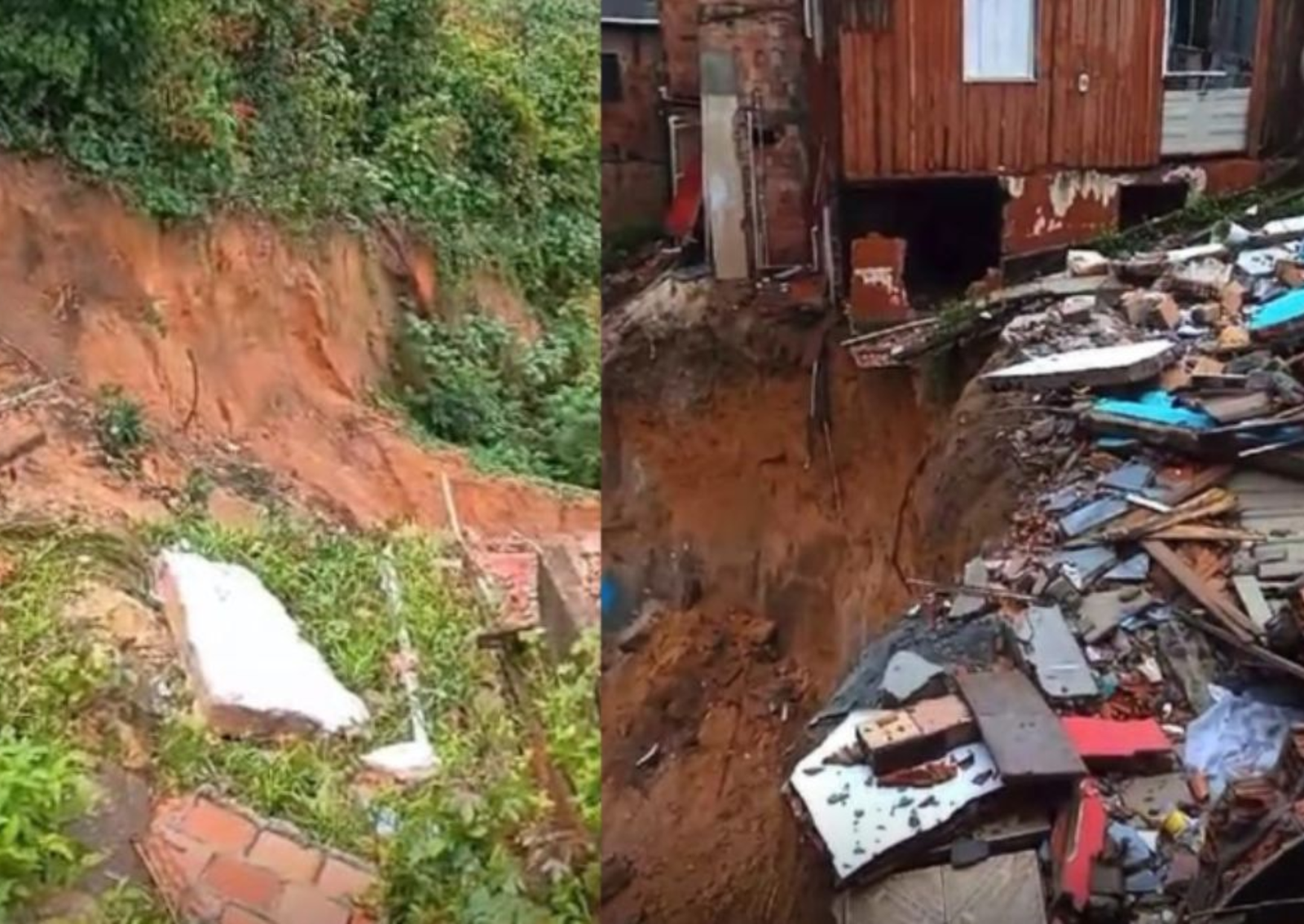 Pai e filha foram encontrados mortos após deslizamento de terra, e luto municipal é decretado em solidariedade às famílias afetadas. Foto: Reprodução