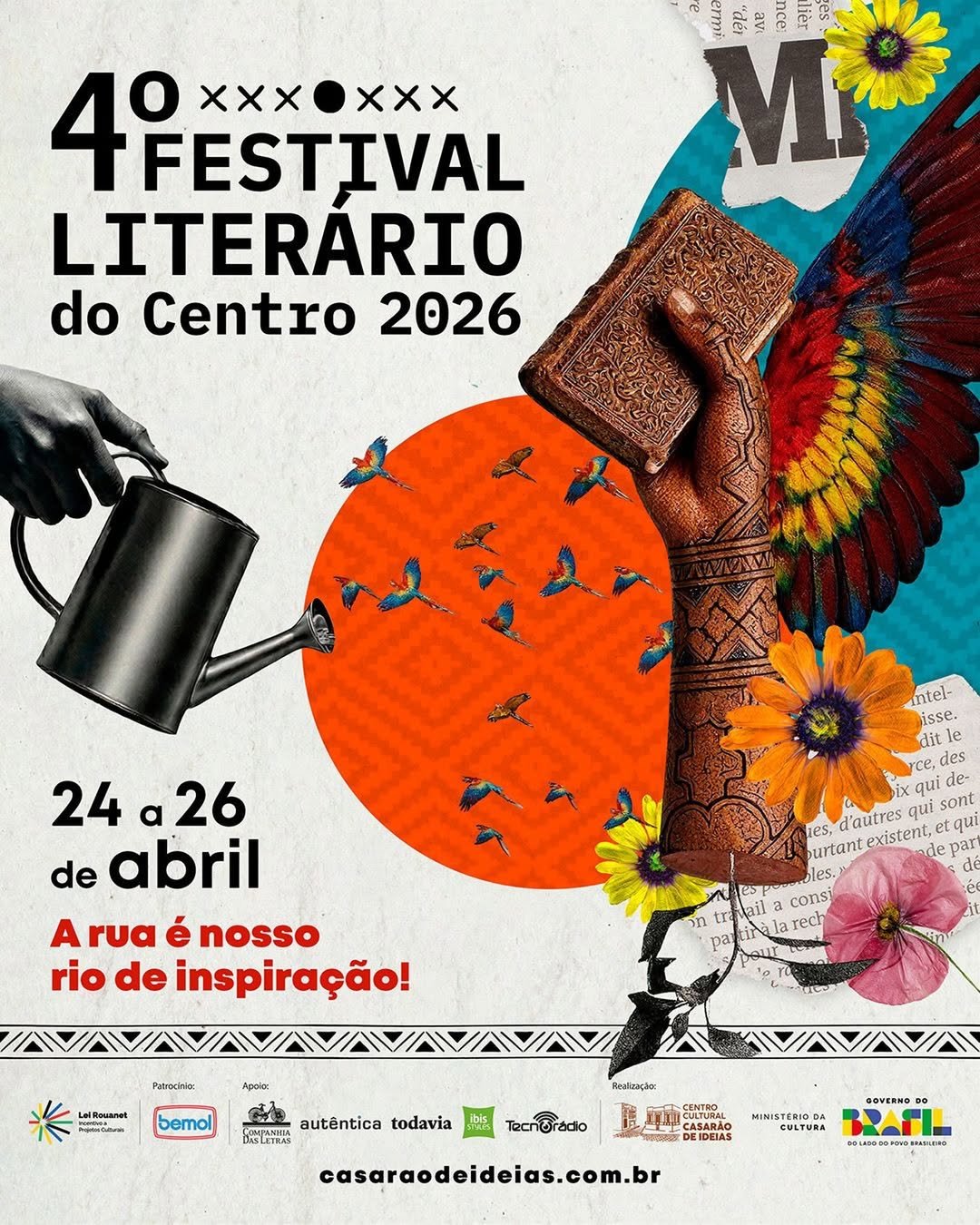 FLIC 2026 transforma ruas do Centro de Manaus em circuito literário entre 24 e 26 de abril